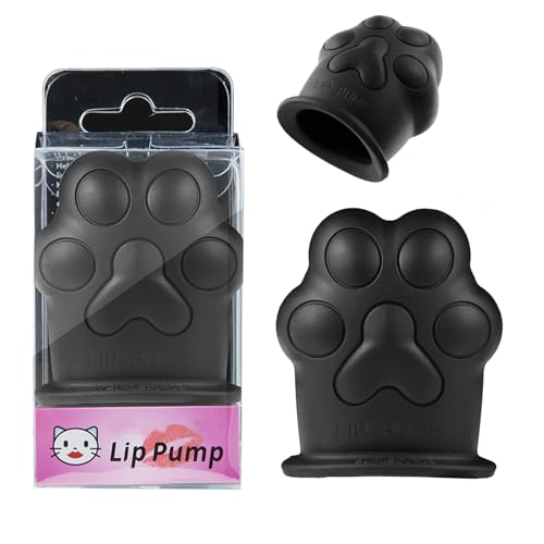 Lip Plumper Device Enhancer,Cat's Paw Cute Shape Lip Plumper Device Lip Filler Beauty Pump,Soft Silicone Cute Shape Natural Pout Mouth Tool,Sexy Lip Mouth City Lips Full of Charm Lip (Black Cat)