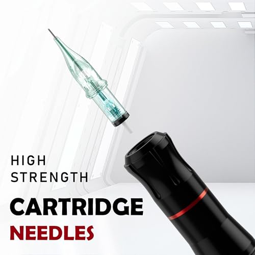 NEEBOL Wireless Tattoo Gun, Rotary Tattoo Pen, 1500mAH Battery, 10 Cartridge Needles, Digital LED Display Tattoo Accessories Complete Tattoo Machine Kit Gift for Tattoo Artists and Beginners (Red)