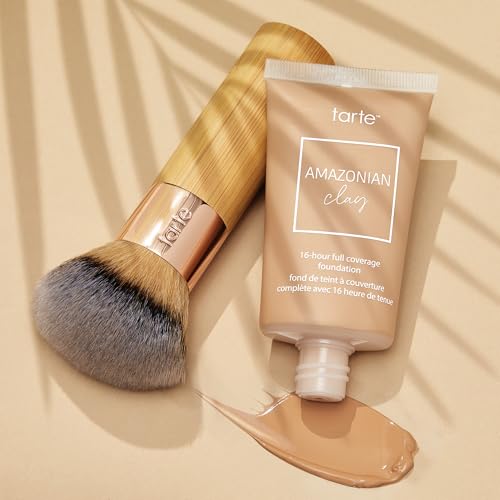 tarte the buffer airbrush finish foundation brush ? Blending Brush for Cream, Liquid or Powder Makeup, Buildable Coverage & Seamless Application for Flawless Airbrush Finish, Vegan & Cruelty-Free