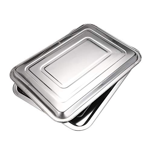 New Star Tattoo 3 Pack Stainless Steel Tattoo Trays 13 1/2" x 10" Dental Body Piercing Instrument Tool Flat