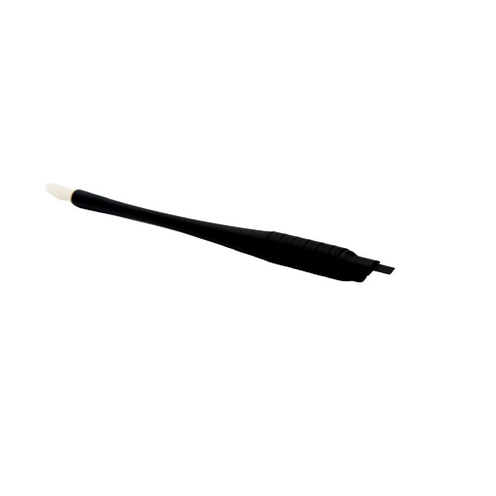 Mellie's Signature Microblading Eyebrow Pen (Pack of 10) - Disposable Microblading Pen with Sterilized Blade, Comfortable Rubber Grip and Pigment Sponge for Flawless Bro (U18.18mm, Black)