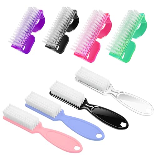 8 PCS Nail Brush for Cleaning Fingernails, Handle Grip Nail Scrubber Brush, Cleaner Brushes Manicure Tools Scrub Brushes Kit, Toenail Brush To Clean Under Nails Pedicure Foot Small Brush Women Men