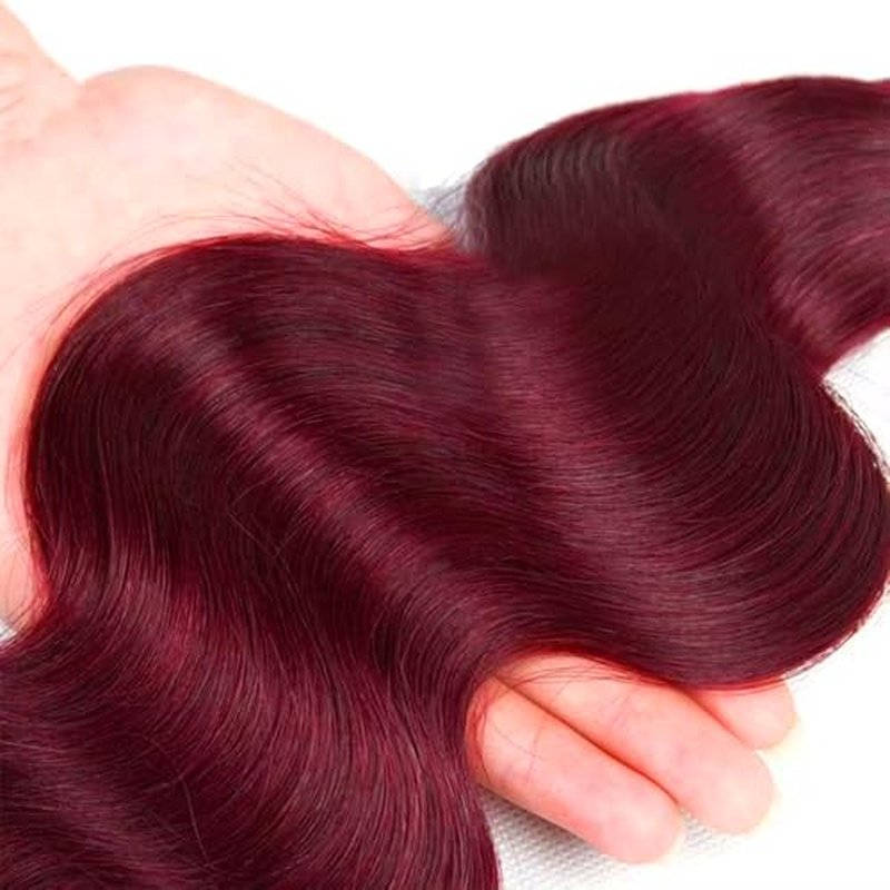 28 30 32 inch 99j Human Hair Bundles Burgundy Body Wave Bundles Red Human Hair Bundle Dark Burgundy Color