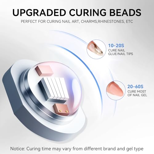 Makartt UV Nail Lamp with Stand ? Handheld UV Light for Gel Nails for Nial Tips & Gel Polish, USB Rechargeable Fast Curing Flash Cure Lamp with LCD & 2 Timers for DIY Home or Salon