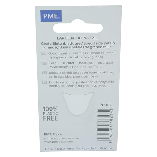 Jem Enterprises Large Petal/Ruffle Piping Nozzle-Cake Decorating Tip #116, Standard, Silver