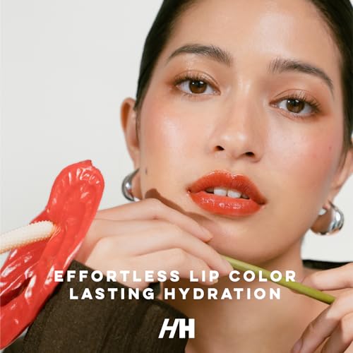 Handmade Heroes 100% Natural Vegan Tinted Lip Gloss with Hyaluronic Acid - Lightweight Moisturizing Soft Lipstick for Dry Lips - Mood (Dark Red)