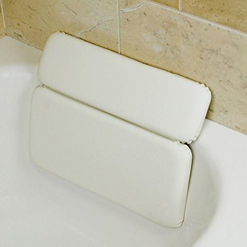 Luxury Neck Spa Bath Pillow - Large White Vinyl & Foam for Ultimate Relaxation