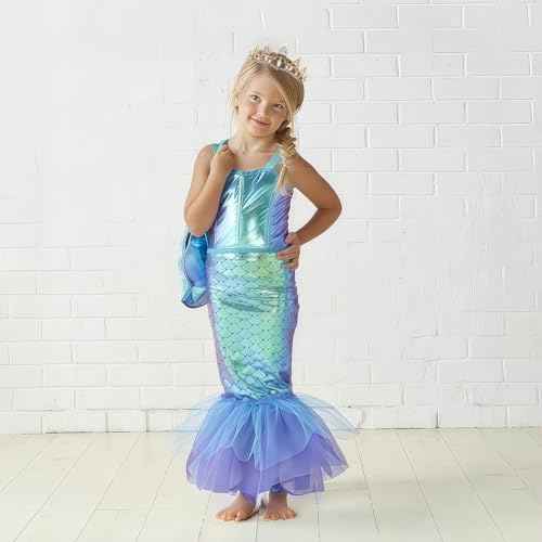 Ursula Costume Women Crown, Vofler Gold Tiara Mermaid Evil Queen Elf Witch Seashell Shell Coral Pearl Branch Headband Accessories for Princess Bride Adult Girl Halloween Party Birthday Wedding Pageant