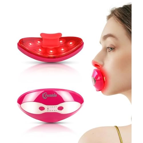 FERNIDA Red Light Lip Therapy for Women Rechargeable Lip Device with Heated Eye Care, Improve Lip Color & Smooth Lip Wrinkles, Red