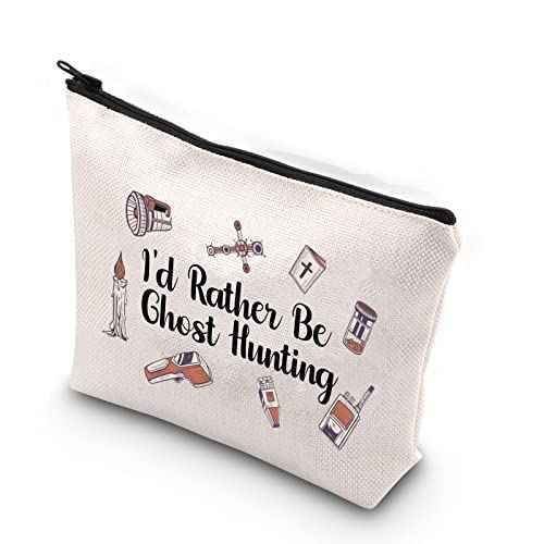 TSOTMO Paranormal Investigator Ghost Lover Merch I¡¯d Rather Be Ghost Hunting Zipper Pouch Makeup Bag (Ghost Hunting)