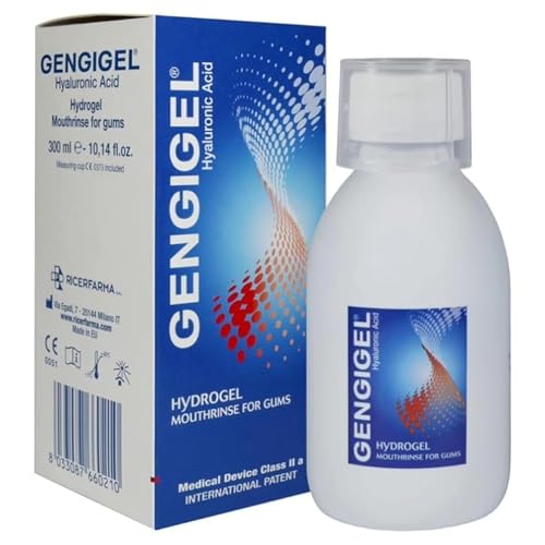 Gengigel Hyaluronic Acid Mouthrinse (300 ml), Oral Care Solution for Gum Health, Reduces Discomfort, Helps Relieve Gum Recession & Gingivitis, No Alcohol or SLS, Vegan & Kosher