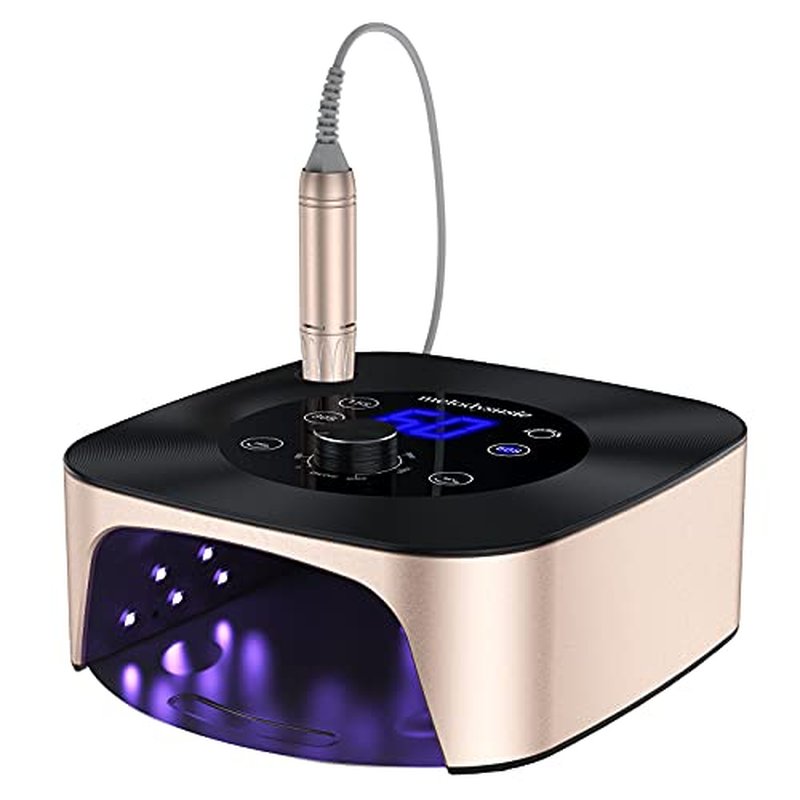MelodySusie Multifunctional 2-in-1 Desktop Nail Drill with Nail Lamp, XC320C 30000RPM Electric File with Smart Sensor for Manicure Shaping & Gel Removal, Ideal for Advanced Nail Artists & Home Use