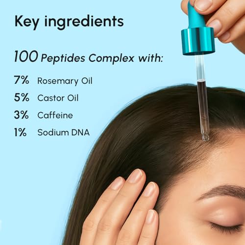 MAREE Hair Growth Serum - Caffeine Peptides Castor Rosemary Oil for Hair Growth - Products for Women & Men - Hair Oils for Hair Growth - Hair Regrowth Tonic - Scalp Serum - Suero Para El Cabello