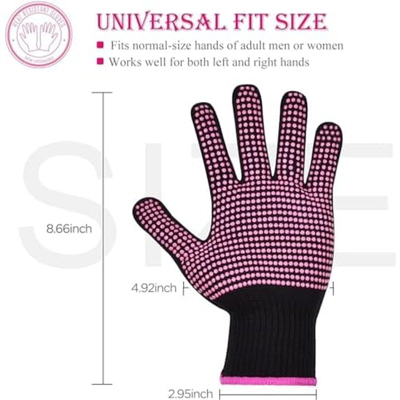 Heat?Resistant Gloves?Silicone?Grip Protection for Hair Styling, Curling & Flat Iron, Heat Press, Sublimation?Universal Fit