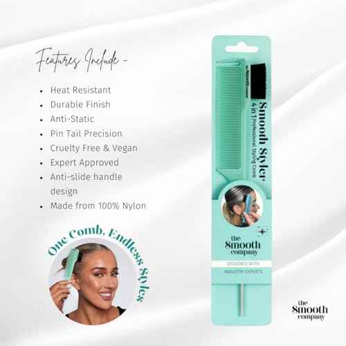 Professional Styling Comb. 4 in 1 Detangling, Sectioning,Edges/Smoothing & Parting