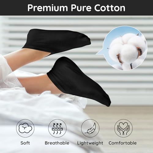 Segbeauty 12 Count Moisturizing Cotton Socks for Women, 6 Pairs Sleep Socks for Cracked Heel Repair, Foot Care Spa Moisture for Dry Feet Overnight, Black Sleeping Gel Lotion Sock for Cracked Heels