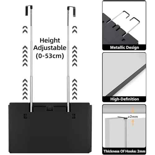 3 Way Mirror-360 Mirror for Self Hair Cutting, Adjustable & Foldable Trifold Barber Mirror with Telescoping Hooks, Barber Accessories for Men Shaving DIY Haircut Women Dyeing Makeup(Black Without LED)