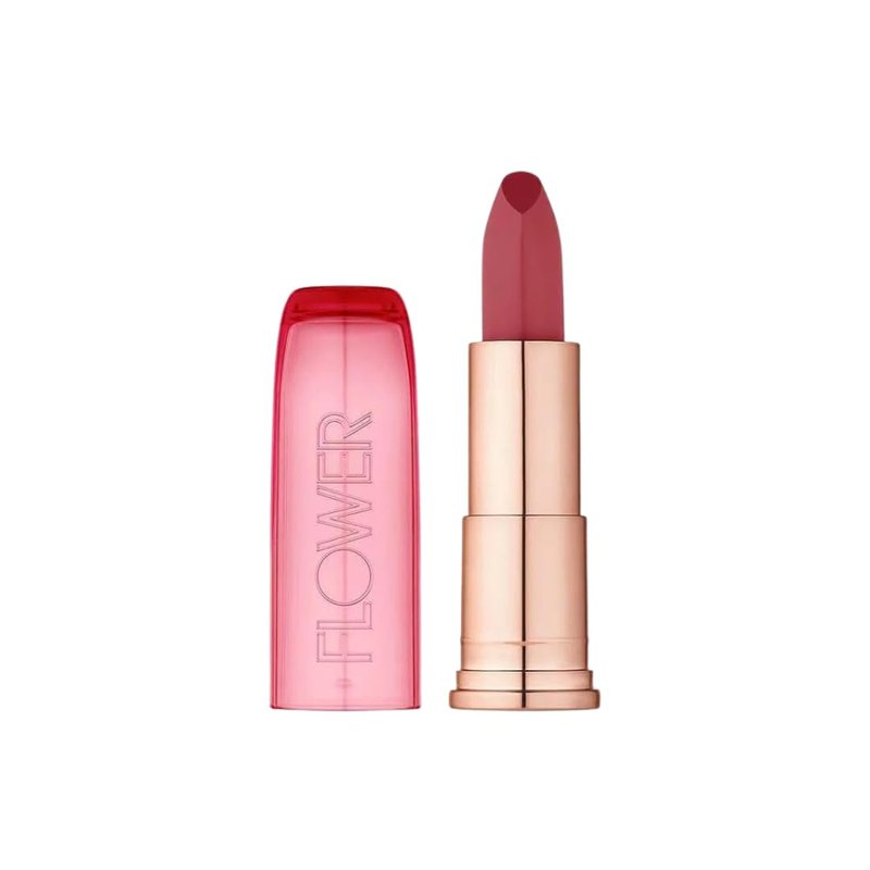 FLOWER BEAUTY By Drew Barrymore Perfect Pout Moisturizing Lipstick - Soothes Lips + Hydrates - Creamy Lip Tint + Natural Looking Shine + Buildable Color - Cruelty-Free + Vegan (Berry More)