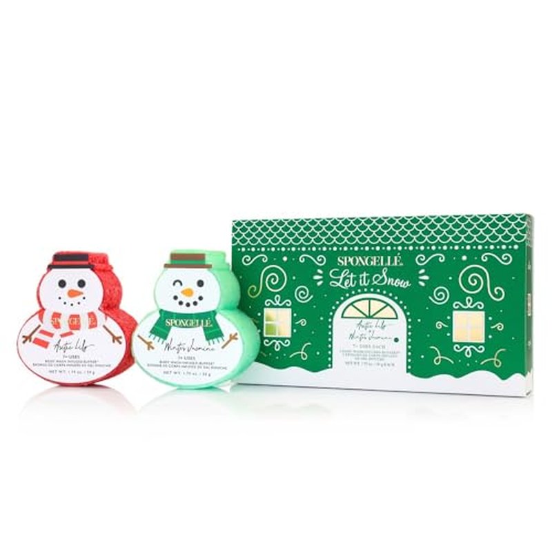 Spongell? Snowpeople Gift Set Body Wash Infused Buffers, Let It Snow