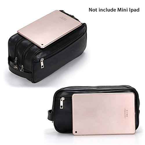 Sumnacon Toiletry Bags, Unisex PU Leather Waterproof Travel Toiletry Bag Organizer Perfect for Shaving Grooming Dopp Kit & Household Business Vacation, Cosmetic Bag with Portable Handle