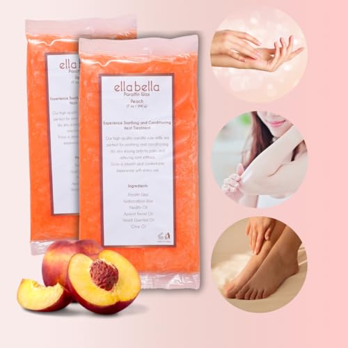 ELLA BELLA¢ç Paraffin Wax Refill Peach ? Therapeutic Hand & Foot Wax for Paraffin Bath ? Deep Moisturizing & Soothing Relief ? Compatible with our Wax Machine