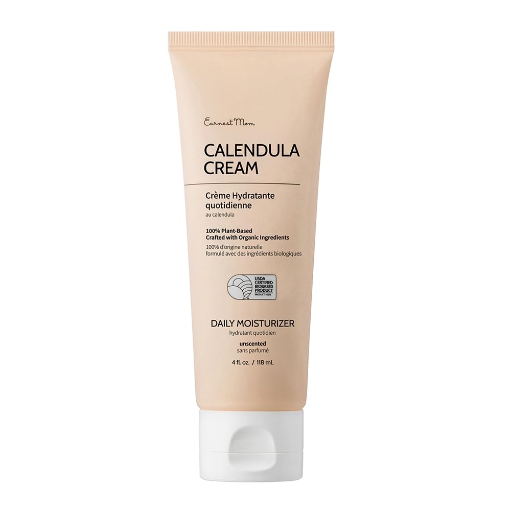 Calendula Cream Face Moisturizer for Sensitive Dry Skin - Cica & Ceramide Hydration | 100% Plant-Based Formula