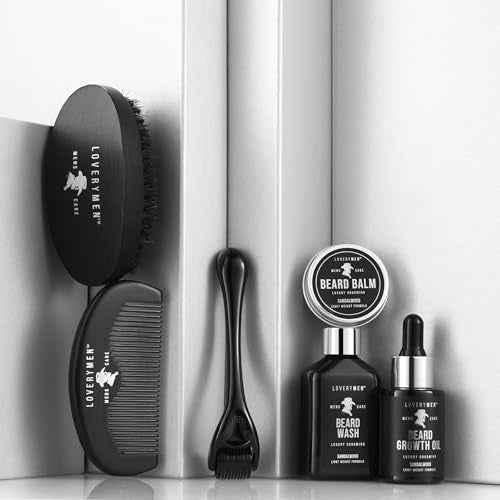 Beard Grooming Kit - Includes Beard Oil, Beard Balm, Beard Wash, Comb, Brush & more? Mens Gifts for Him, Boyfriend, Husband, Dad - Sandalwood Beard Kit