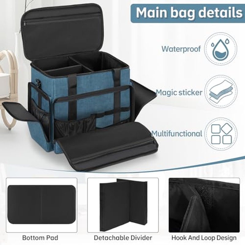 Extra Large Rolling Makeup Case with 4 Removable Pouches£¬Professional Make up Train Case with Wheels,Travel Cosmetic Bag for Hairstylists Nail Tech Makeup Artist with Detachable Trolley