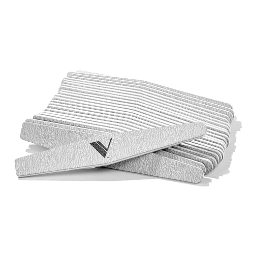 V Beauty Pure Zebra Nail File for Natural Nails 100/180 Grit - Fingernail Files for Shaping, Contouring & Finish Filing Gel & Acrylic Nail Edges - Nail Filer Shaper for Pedicure & Manicure, 50 pcs