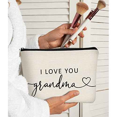 Grandma Gifts,Gifts for Grandma Makeup Bag, Grandma Christmas Gifts, I Love You Grandma, Best Grandma Gifts Cosmetic Bag,Grandparents Gifts Fom Grandkids,Brithday Gifts for Grandma