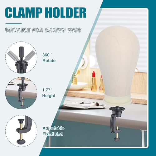 Wig Stand with Head 50 Inches, Wig Head Stand with 22 Inches Mannequin Head, Height Adjustable Metal Tripod Wig Stand, Manikin Head Set for Wigs Display Making Hair Weave and Styling