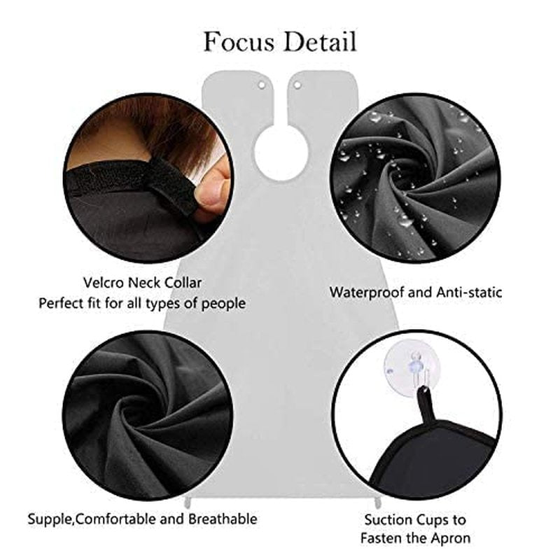Beard Bib Apron, Beard Trimming Catcher for Men Shaving Hair Clippings Non-Stick Waterproof Grooming Cloth