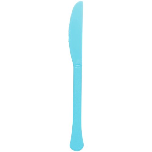 Carribean Blue Plastic Heavy Weight Knives (20 Count) - Premium Disposable Plastic Cutlery, Perfect for Home Use and All Kinds of Occasions