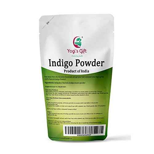 INDIGO POWDER for Hair Dye | With FREE GLOVES and HEAD CAP| Ideal for Black and Dark Hair | Indigofera Tinctoria | Black Henna | 8 oz (227 grams) | Natural Hair Color | Pure Indego