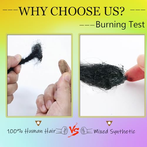 12 Inch Permanent Loc Extensions Human Hair 0.6cm 30 Strands Natural Black Handmade Dreadlocks Human Hair Dreads Extensions for Men/Women/Kids