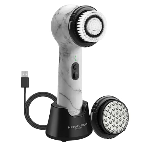 Michael Todd Beauty Soniclear Allure 2024 Best of Beauty Winner Facial Cleansing + Exfoliation Brush System with 4 speeds, Serum Infusion Head + Travel Case