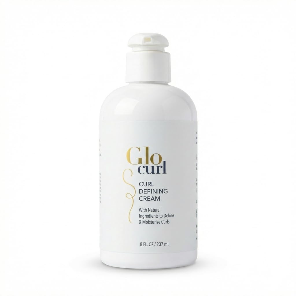 Glocurl Curl Defining Cream Natural Vegan Formula with Biotin, Aloe Vera, Coconut Oil & Quinoa Protein. Defines, Moisturizes & Fights Frizz for All Curl Types.