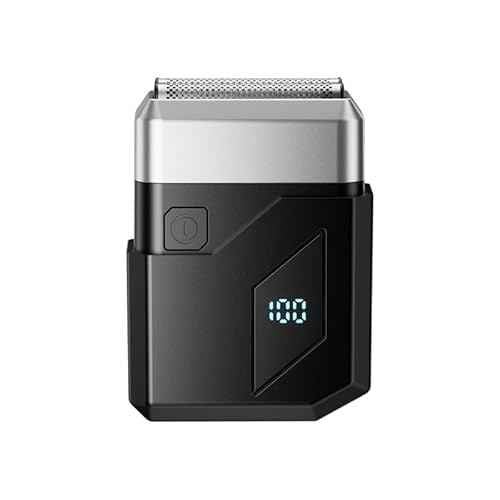 Electric Foil Shavers for Men, Waterproof Cordless Beard Trimmer with LED Display & Type-C Fast Charge, Portable Travel Electric Razor for Face, Gifts for Dad Him (Black)