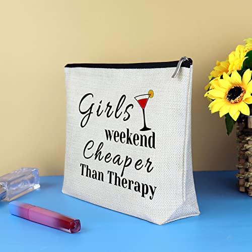 Girls Weekend Gift 3 Pcs Travel Makeup Bag Friendship Trip Gift for Her Best Friends Bestie Sister Cosmetic Bags Christmas Birthday Graduation Present for Women Girls Travel Zipper Toiletries Pouch