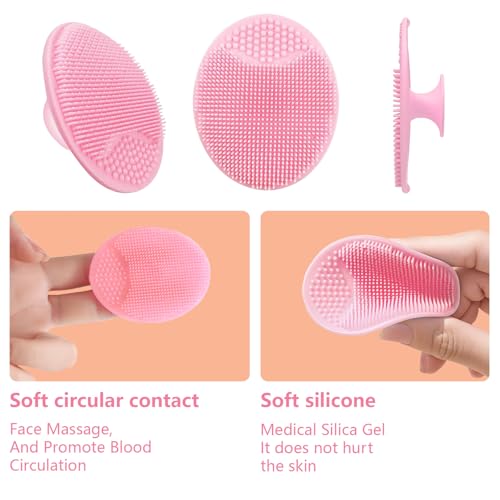 MCIGICM 20PCS Face Scrubber,Silicone Facial Cleansing Brush Face Exfoliator Pads Face Scrub Brush for Skin Facial Scrubber Facial Cleanser Brush