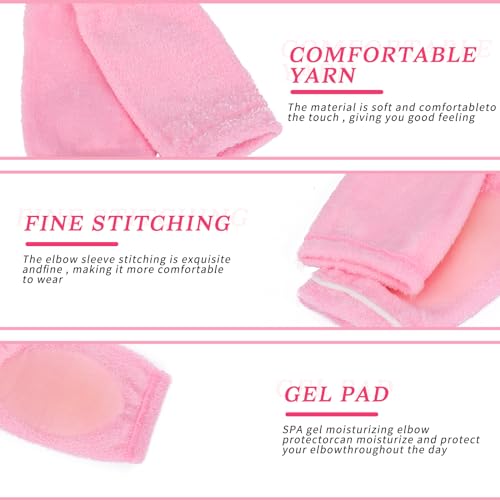 KALIONE 2 Pairs Elbow Moisturizing Sleeve Elbow Gel Cover Heel Socks Elbow Sleeves Elbow Pads for SPA Moisturizing Dry Cracked Skin Care