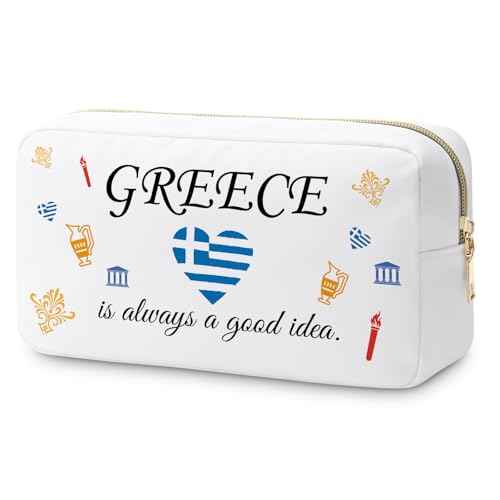 Greece Gifts for Women Makeup Bag Gifts for Greece Lovers Greece Trip Gift Greek Gift Greece Travel Gifts for Family Friendship Gift Greek Vocation Cosmetic Bag Girls Weekend Gift Travel Pouch