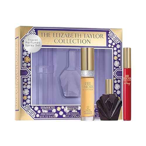Elizabeth Taylor Fragrance Collection Eau de Toilette 3-Piece Set for Women (White Diamonds, Passion, White Diamonds En Rouge)
