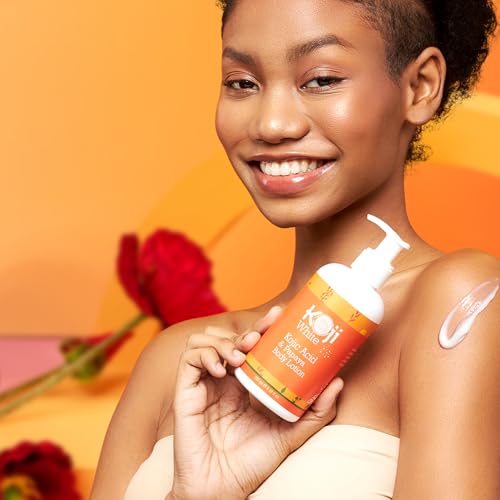 Koji White Kojic Acid & Papaya Body Lotion - Exfoliating, Hydrating, Moisturizing, Skin Care for Sun-Damaged Skin, Vegan, Paraben-Free, 8.45 Fl Oz (1 Bottle)