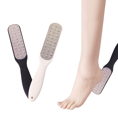 2 Pack Pedicure Foot Files Callus Remover with Double Sided Feet Rasp for Dead Skin. Can be Used on Both Wet and Dry feet (Black & White)