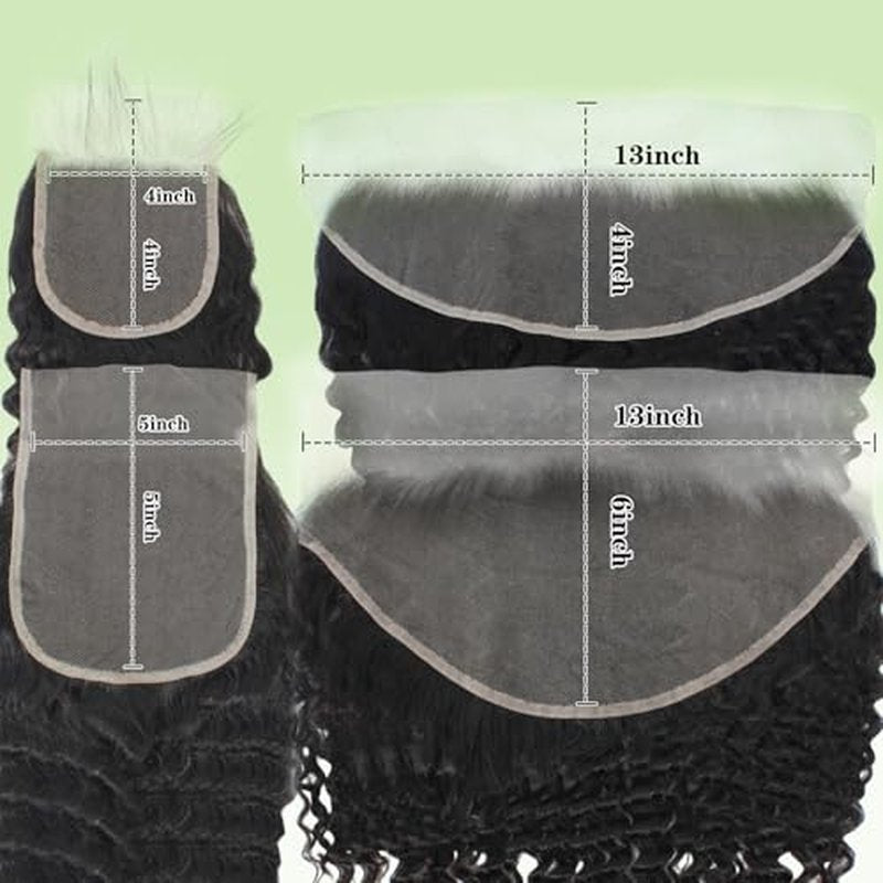 13x6 Lace Frontal Deep Wave Regular HD Lace 18 Inch 200% Density 100% Brazilian Virgin Human Hair Frontal Free Part Natural Black Color