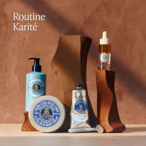 L¡¯Occitane Shea Butter Ultra Rich Body Cream, Nourishing Moisturizer for Dry, Sensitive Skin, Fast Absorbing, Refillable, Vegan Skincare, Light Scent