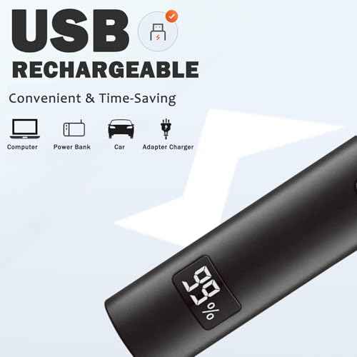 Nose and Ear Hair Trimmer for Men - Rechargeable Eyebrow Face Shaver - Nasal Hair Clippers 3 in 1 Painless Eye Brow Facial Hair Beard Razor for Sideburns Dual-edge Blades 6500 RPM Easy Cleansing