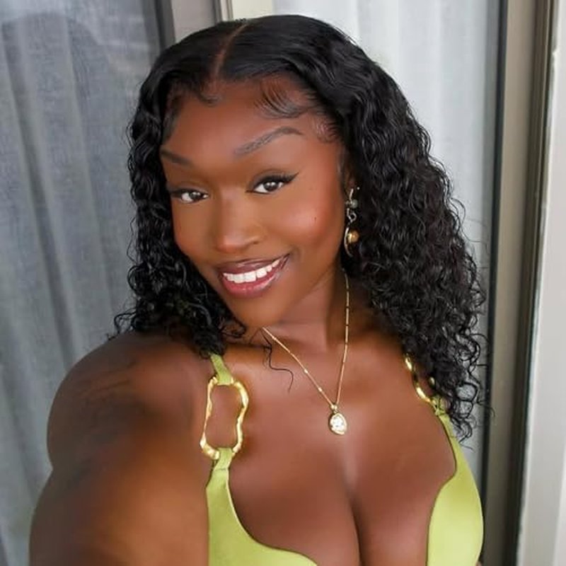Water Wave Human Hair Bundles Curly Bundles, Natural Black Wet And Wavy Sew In Weave, Soft & Shed-free 12A 100% Brazilian Virgin Remy Hair 3 Bundles 14 16 18 Inch