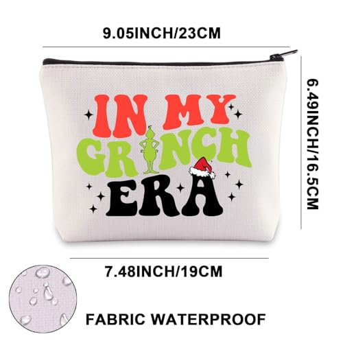 JNIAP Christmas Green Monster Makeup Bag - Zipper Pouch Inspired Gifts (In My Grinc)